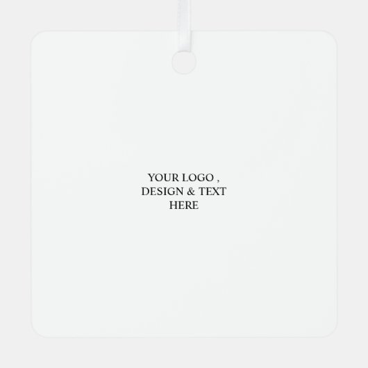 White Personalized – Your Logo & Text Here Metalen Ornament (Voorkant)