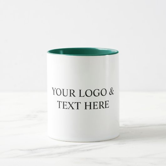 White Personalized – Your Logo & Text Here Mok (Midden)