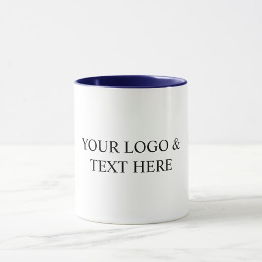 White Personalized – Your Logo & Text Here Mok (Midden)
