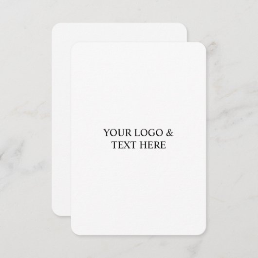 White Personalized – Your Logo & Text Here Notitiekaartje (Voorkant / Achterkant)
