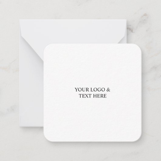 White Personalized – Your Logo & Text Here Notitiekaartje (Voorkant)