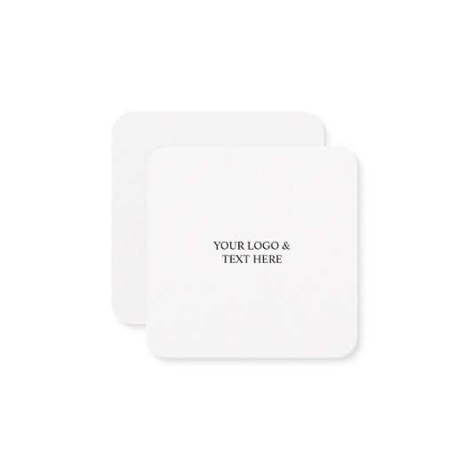 White Personalized – Your Logo & Text Here Notitiekaartje (Voorkant / Achterkant in situ)