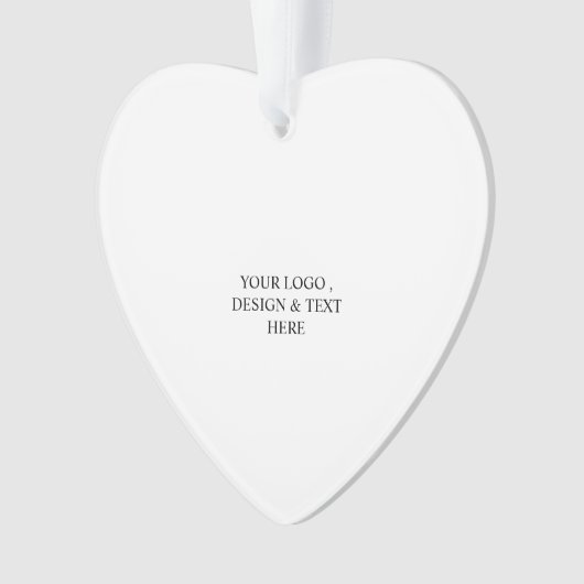 White Personalized – Your Logo & Text Here Ornament (voorkant)
