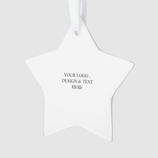 White Personalized – Your Logo & Text Here Ornament (voorkant)