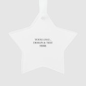 White Personalized – Your Logo & Text Here Ornament (voorkant)