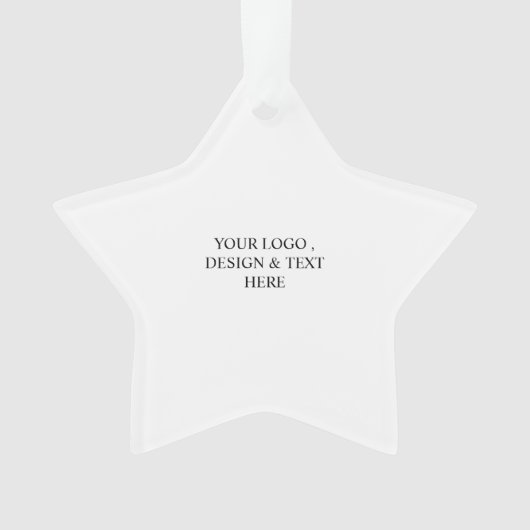White Personalized – Your Logo & Text Here Ornament (voorkant)