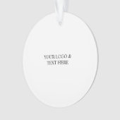 White Personalized – Your Logo & Text Here Ornament (voorkant)