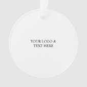 White Personalized – Your Logo & Text Here Ornament (voorkant)