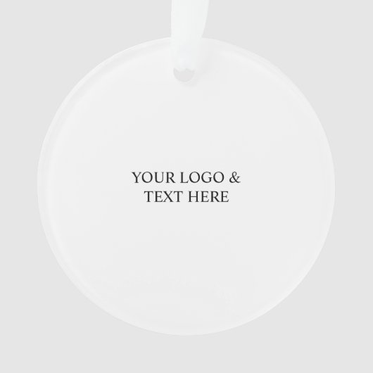 White Personalized – Your Logo & Text Here Ornament (voorkant)