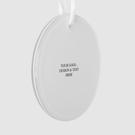 White Personalized – Your Logo & Text Here Ornament (voorkant)