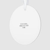 White Personalized – Your Logo & Text Here Ornament (voorkant)