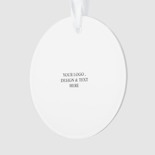 White Personalized – Your Logo & Text Here Ornament (voorkant)