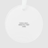 White Personalized – Your Logo & Text Here Ornament (voorkant)