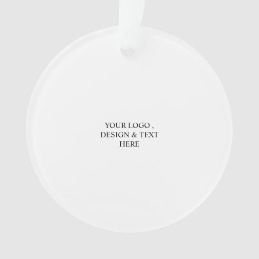 White Personalized – Your Logo & Text Here Ornament (voorkant)