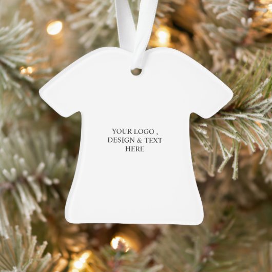 White Personalized – Your Logo & Text Here Ornament (Boom)