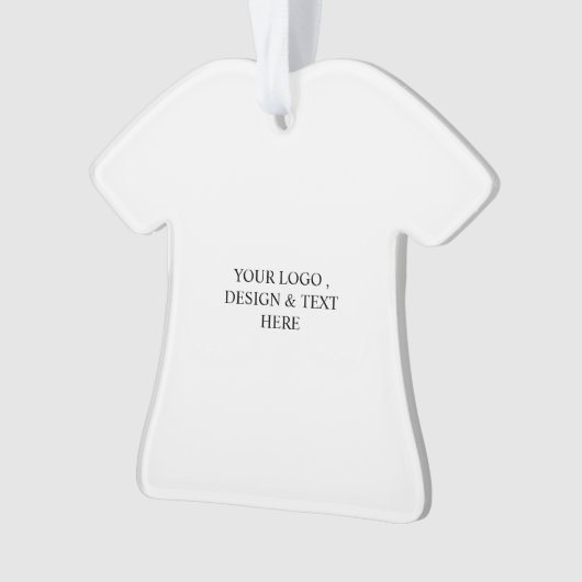 White Personalized – Your Logo & Text Here Ornament (voorkant)