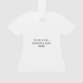White Personalized – Your Logo & Text Here Ornament (voorkant)