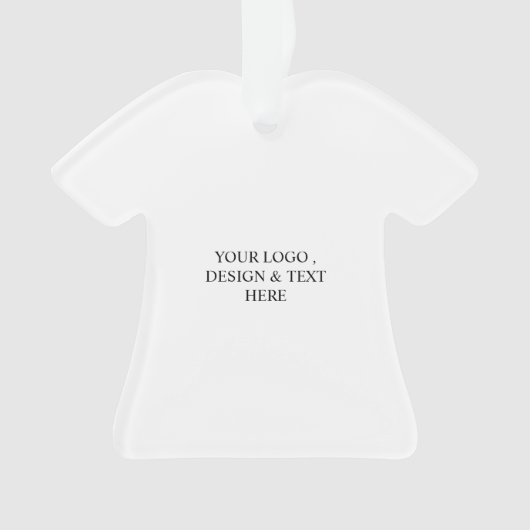 White Personalized – Your Logo & Text Here Ornament (voorkant)