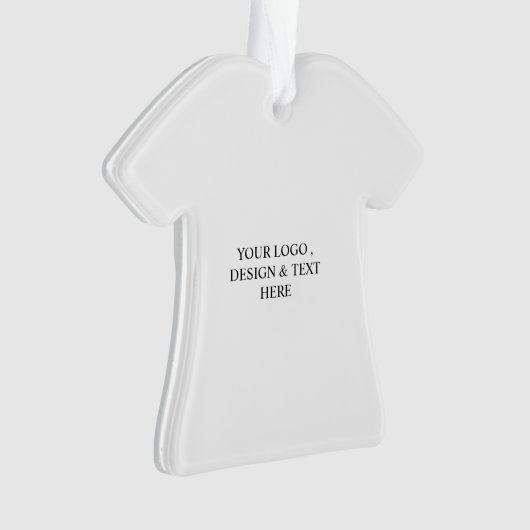 White Personalized – Your Logo & Text Here Ornament (voorkant)