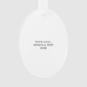 White Personalized – Your Logo & Text Here Ornament (voorkant)