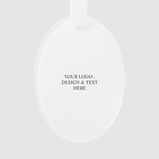 White Personalized – Your Logo & Text Here Ornament (voorkant)
