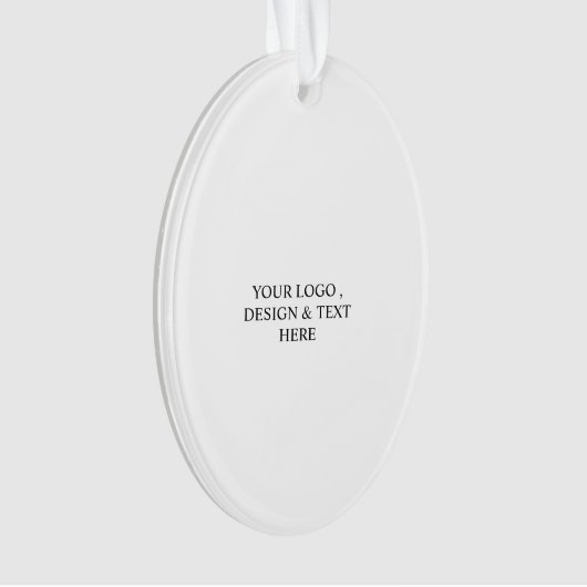 White Personalized – Your Logo & Text Here Ornament (voorkant)