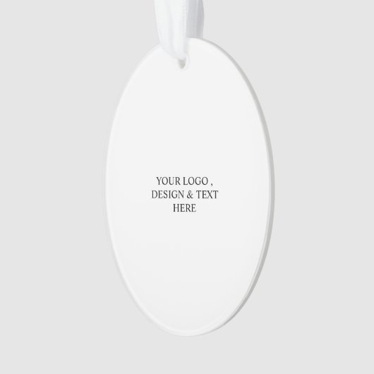 White Personalized – Your Logo & Text Here Ornament (voorkant)