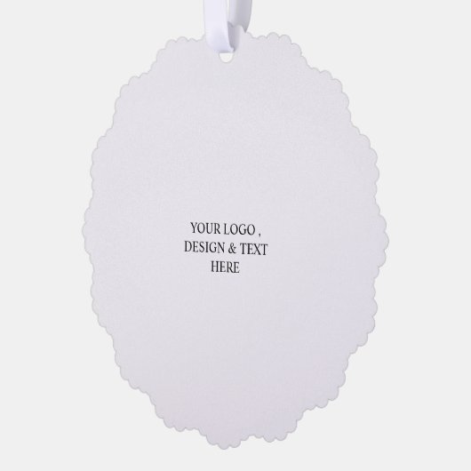 White Personalized – Your Logo & Text Here Ornament Kaart (Links)
