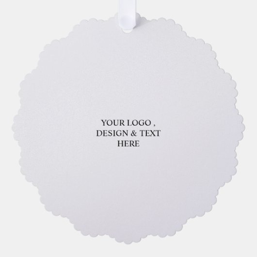 White Personalized – Your Logo & Text Here Ornament Kaart (Voorkant)