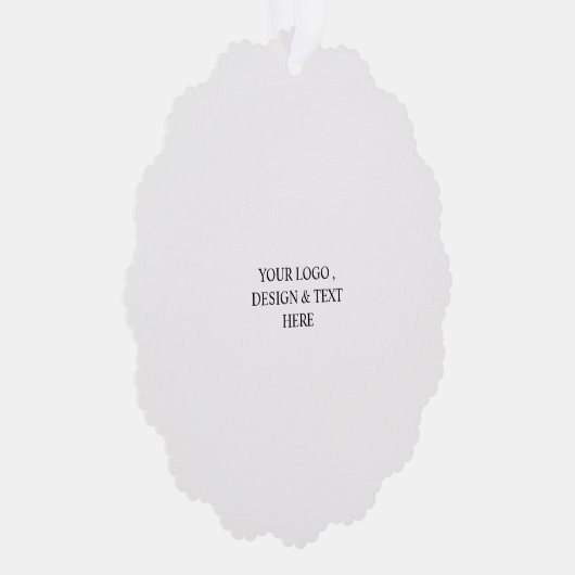 White Personalized – Your Logo & Text Here Ornament Kaart (Rechts)