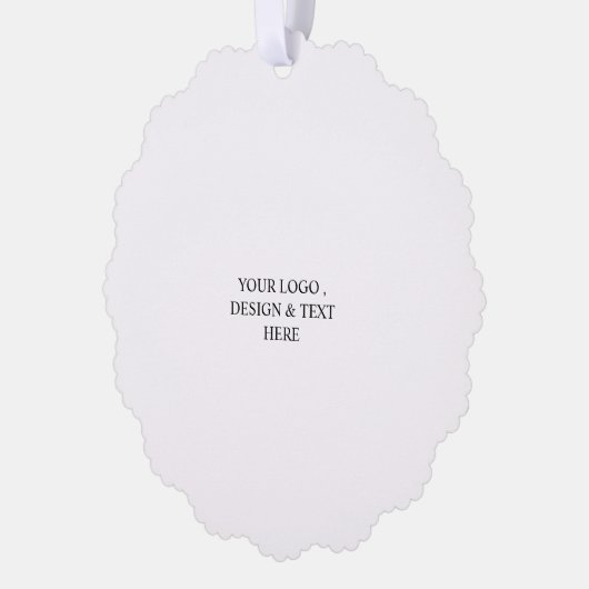 White Personalized – Your Logo & Text Here Ornament Kaart (Links)