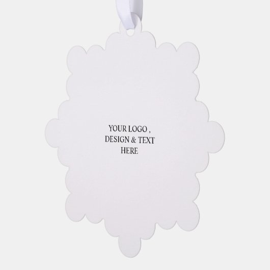 White Personalized – Your Logo & Text Here Ornament Kaart (Links)