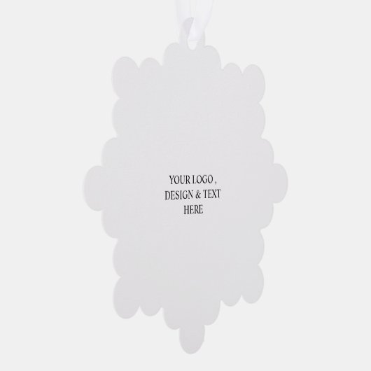 White Personalized – Your Logo & Text Here Ornament Kaart (Rechts)