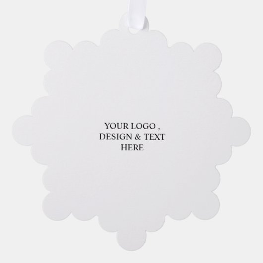 White Personalized – Your Logo & Text Here Ornament Kaart (Voorkant)