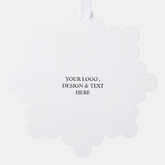 White Personalized – Your Logo & Text Here Ornament Kaart (Voorkant)
