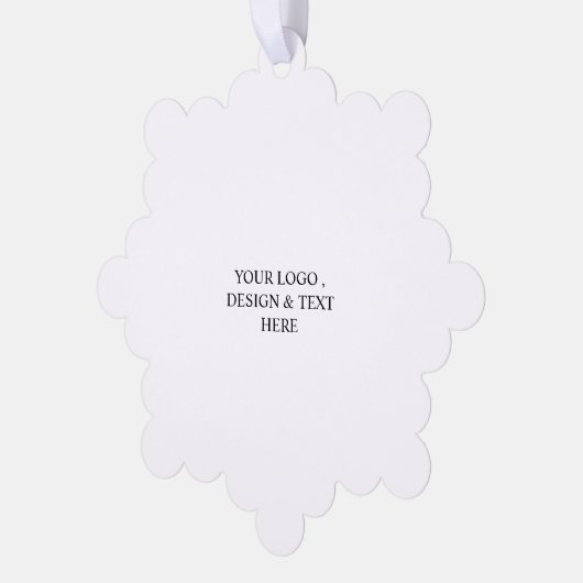 White Personalized – Your Logo & Text Here Ornament Kaart (Links)