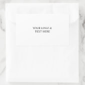 White Personalized – Your Logo & Text Here Rechthoekige Sticker (Tas)