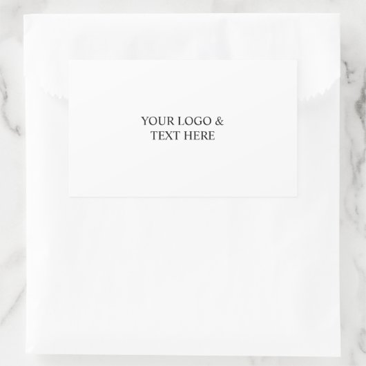 White Personalized – Your Logo & Text Here Rechthoekige Sticker (Tas)