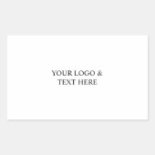 White Personalized – Your Logo & Text Here Rechthoekige Sticker (Voorkant)
