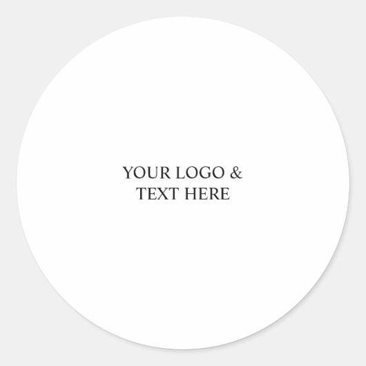 White Personalized – Your Logo & Text Here Ronde Sticker (Voorkant)