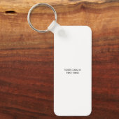 White Personalized – Your Logo & Text Here Sleutelhanger (Voorkant)