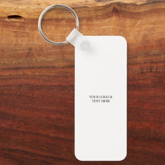 White Personalized – Your Logo & Text Here Sleutelhanger (Voorkant)