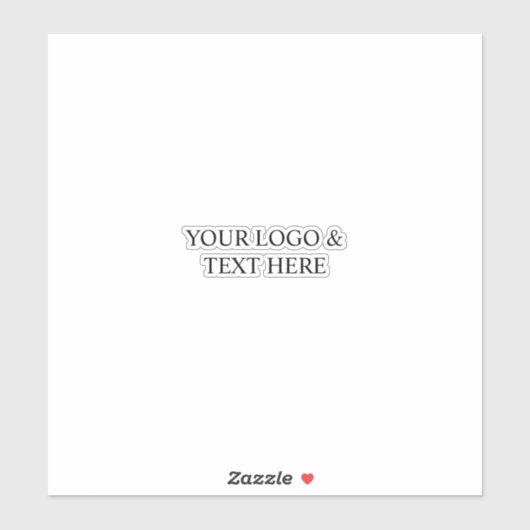 White Personalized – Your Logo & Text Here Sticker (Vel)