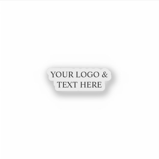 White Personalized – Your Logo & Text Here Sticker (Voorkant)