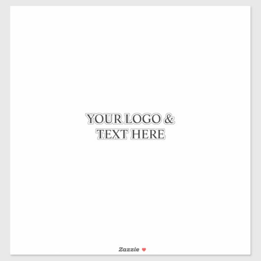White Personalized – Your Logo & Text Here Sticker (Vel)
