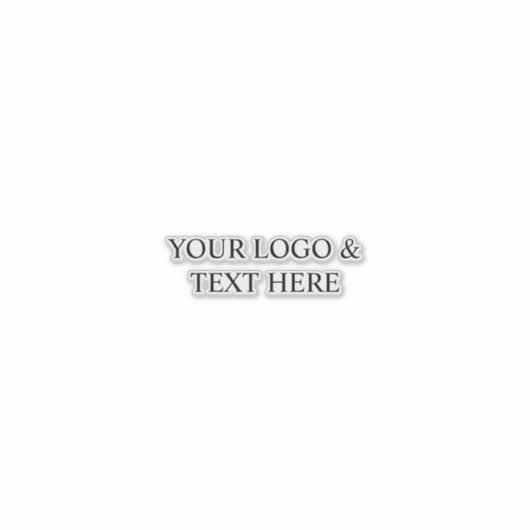 White Personalized – Your Logo & Text Here Sticker (Voorkant)