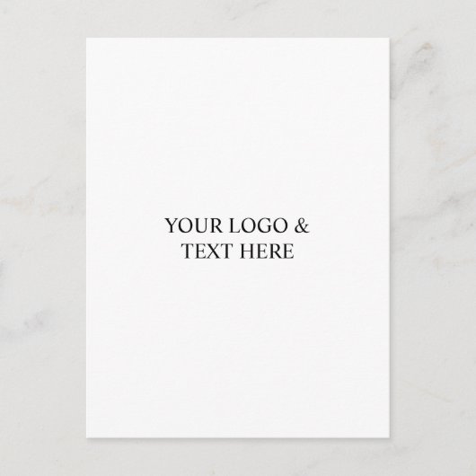 White Personalized – Your Logo & Text Here Uitnodiging Briefkaart (Voorkant)