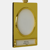 White Personalized – Your Logo & Text Here Verguld Banner Ornament (Rechts)