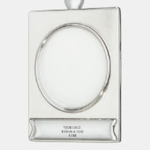 White Personalized – Your Logo & Text Here Verzilverd Banner Ornament (Links)