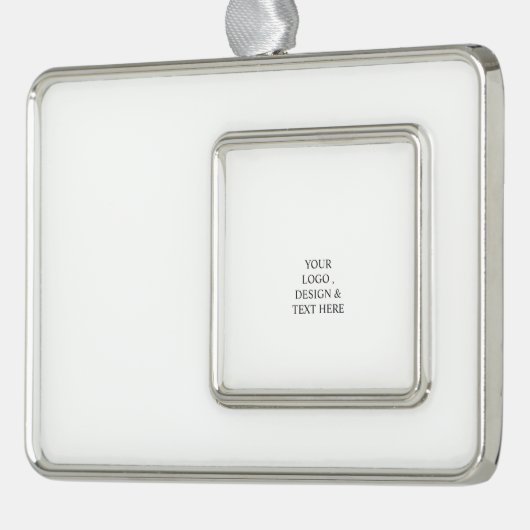 White Personalized – Your Logo & Text Here Verzilverd Omlijst Ornament (Links)